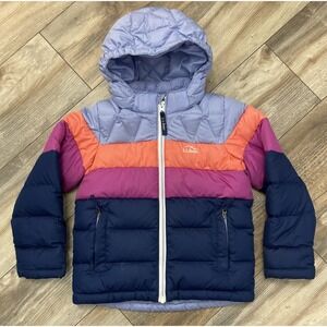 Toddlers L.L. Bean Down Zip Up Colorblock Winter Puffer Jacket Size M (5-6)